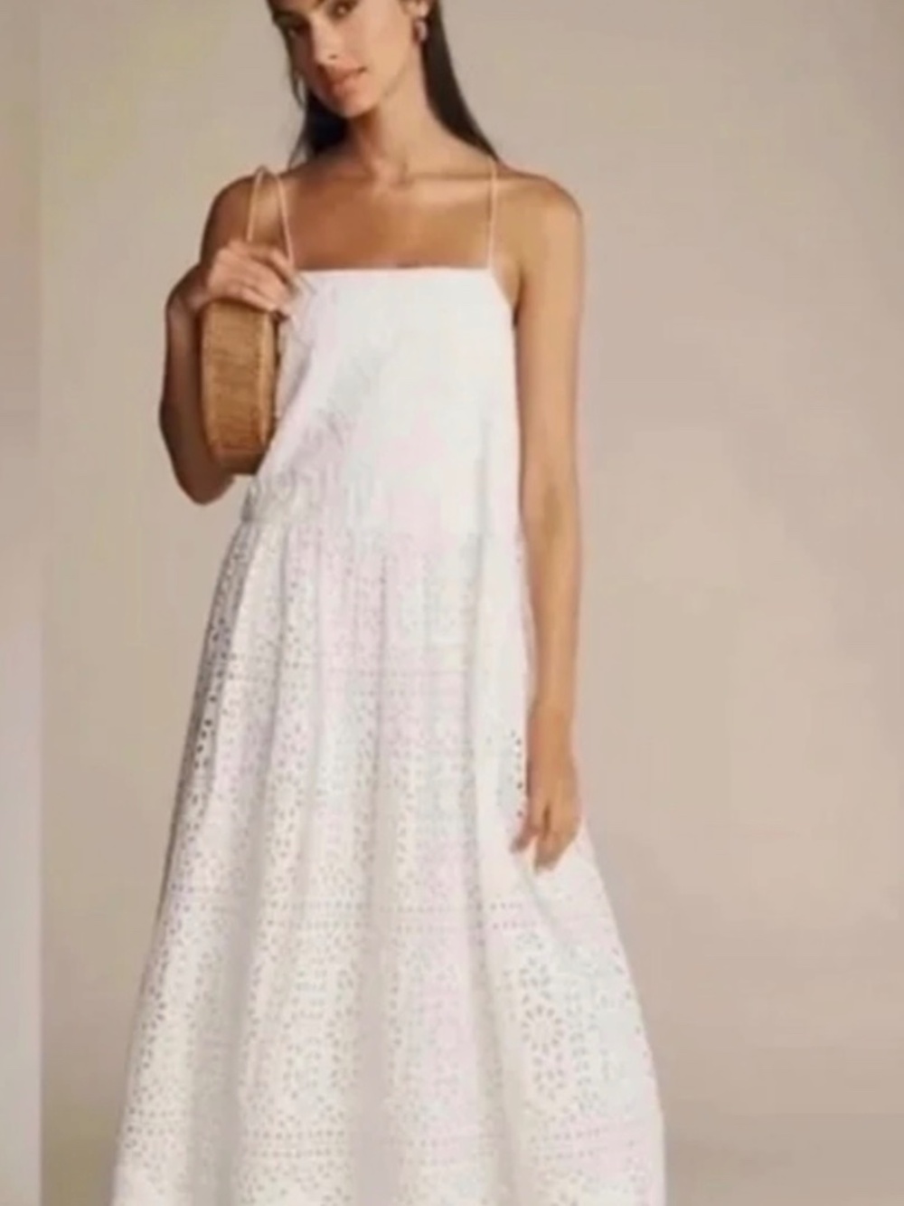 NWT RHODE Rosa Eyelet Midi Dress White Soleil Anthropologie Medium Resort - Picture 3 of 11